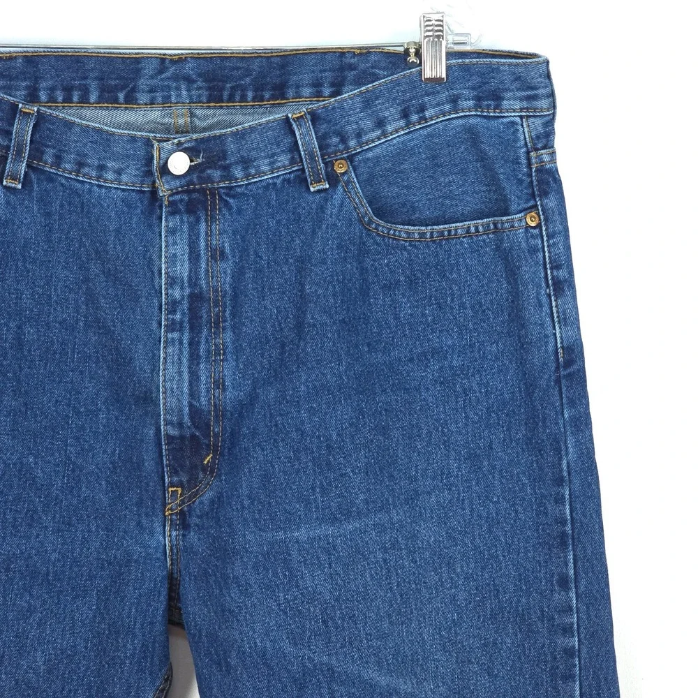 Levi's 505 Denim Jeans Mens 42x29 (44x29) Dark Wash‎ Regular Fit Straight Leg